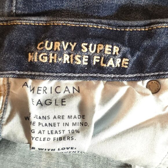 American Eagle Flare Bootcut High Rise Y2K Festival Boho Womens Jeans 10 Short - Picture 4 of 8